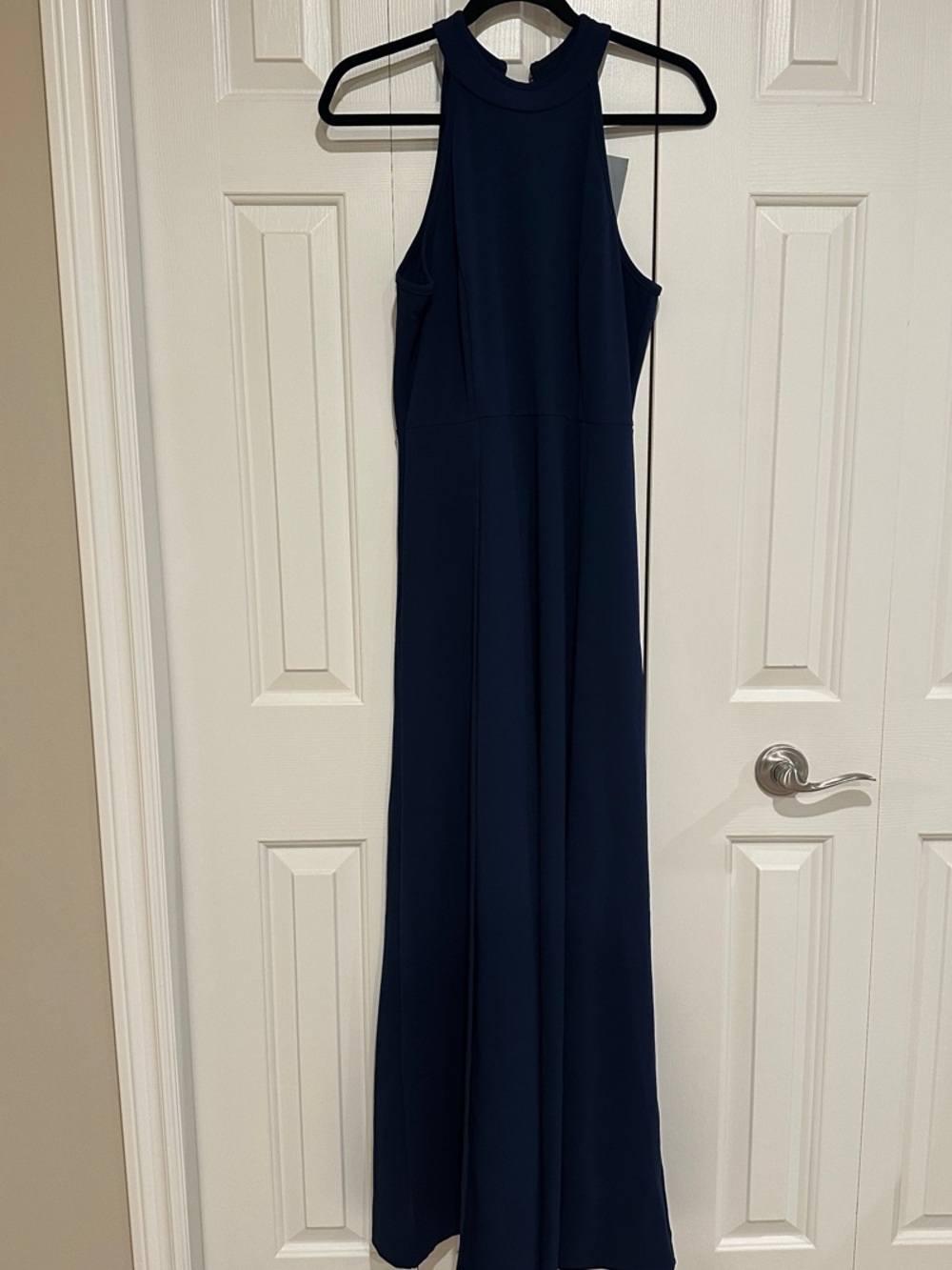 NWT Sleeveless High-Neck Navy evening gown